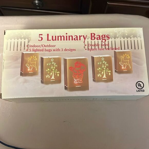 🎄 Set of 5 Holiday Luminary Bags – NIB - Picture 1 of 5